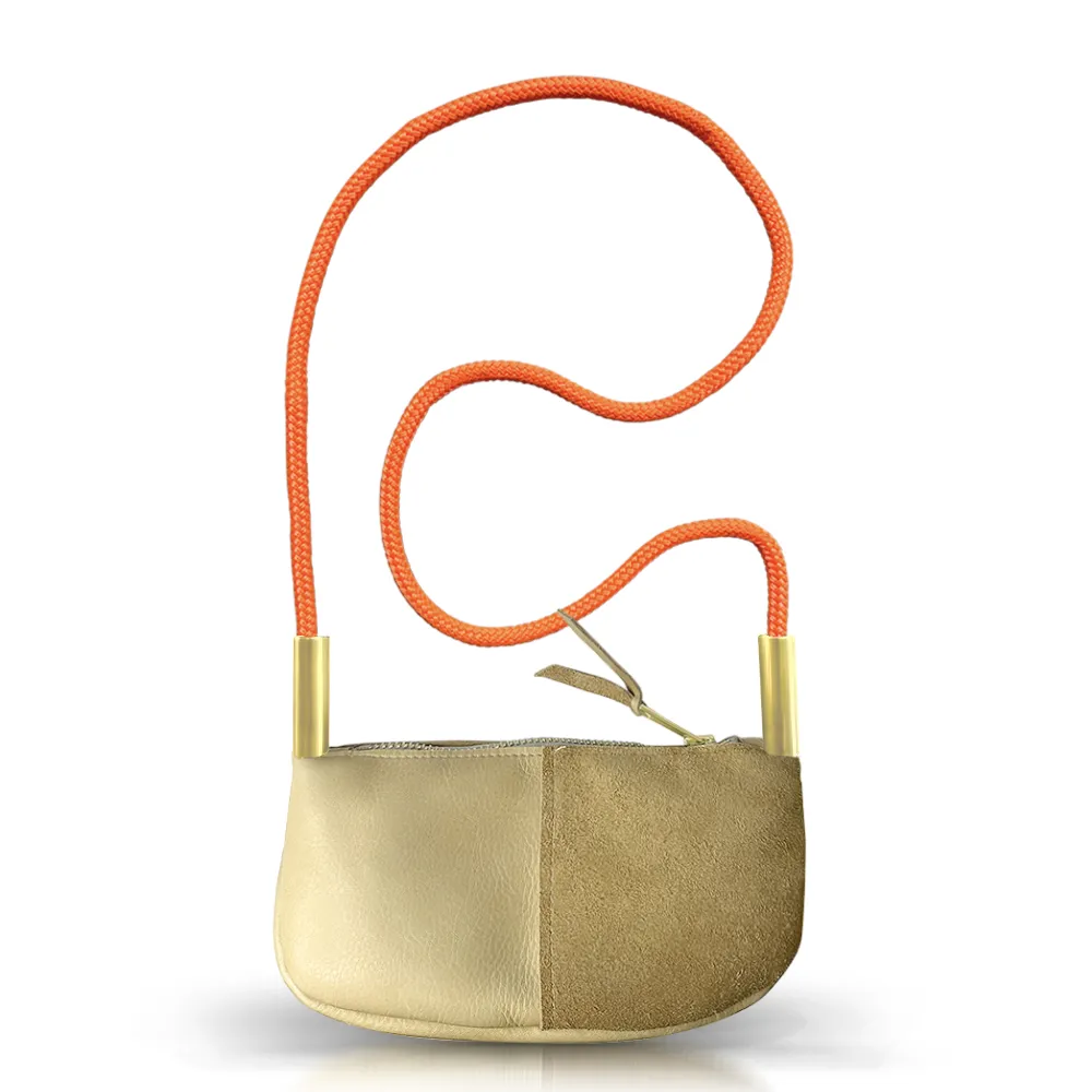 Zip Crossbody in Sand Leather